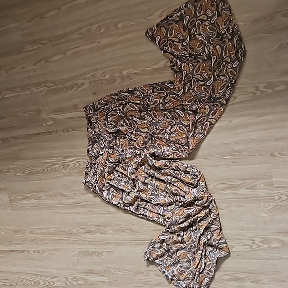 Cato High-Rise Brown Paisely Wide Leg Pants